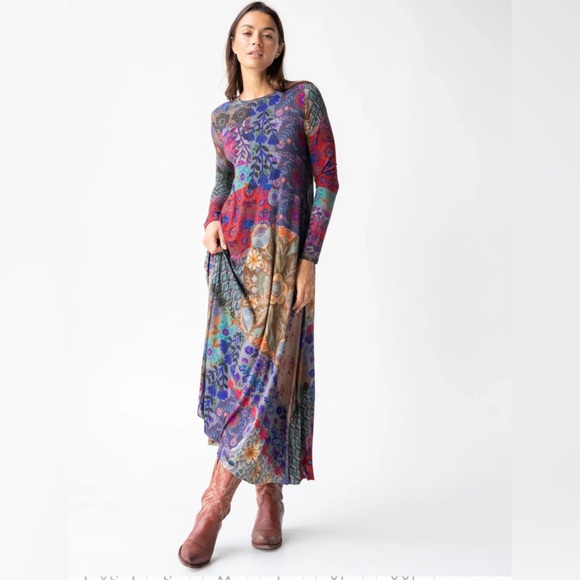 NATURAL LIFE Dresses & Skirts - 🌸 Natural Life Stevie ButterSoft Knit Maxi Dress Sz S Boho Patchwork 🌸